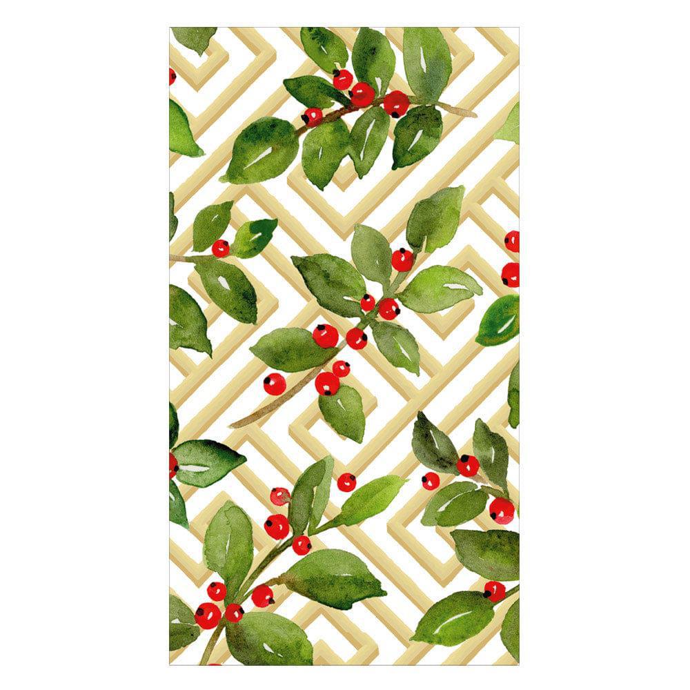Holly And Fretwork Paper Guest Towel Napkins